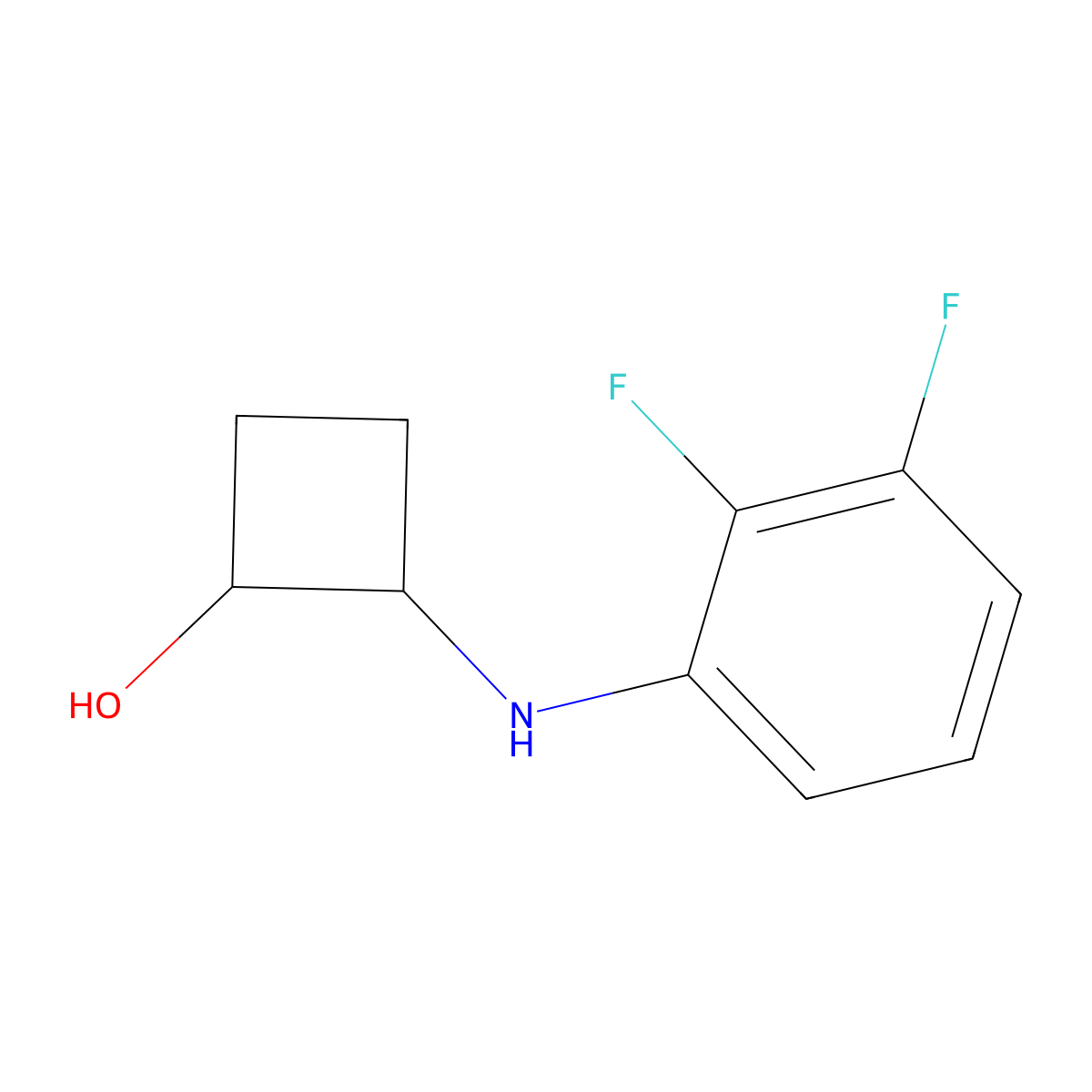 2-[(2,3-Difluorophenyl)amino]cyclobutan-1-ol molecular structure, CAS 2160636-92-8