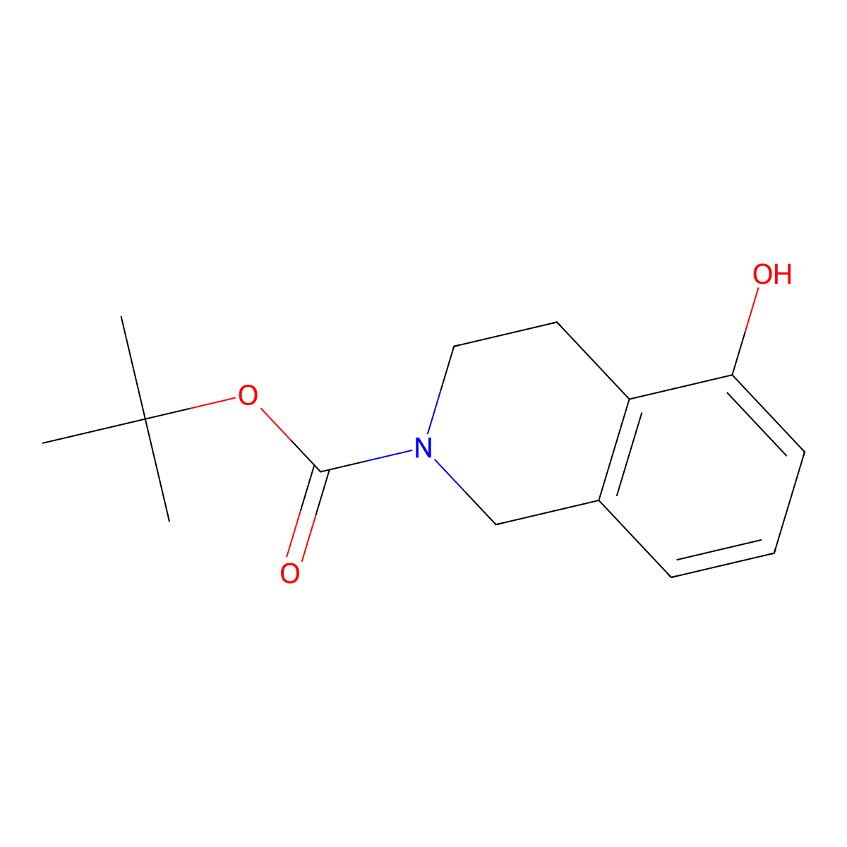 tert-Butyl 5-hydroxy-3,4-dihydroisoquinoline-2(1H)-carboxylate molecular structure, CAS 216064-48-1