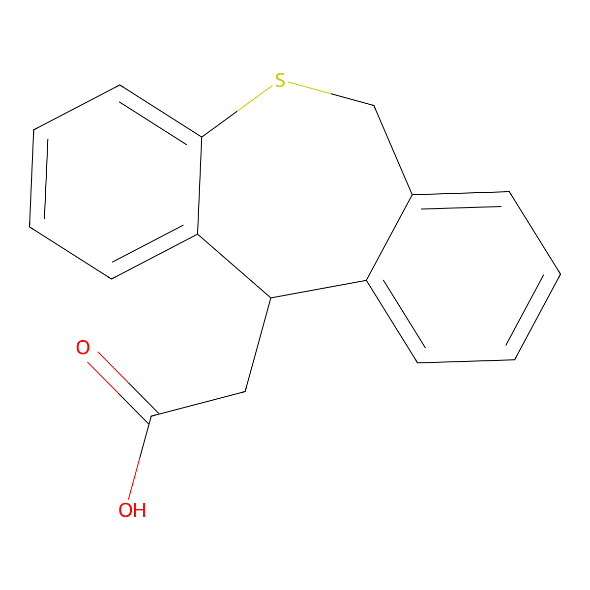 Dibenzo(b,e)thiepin-11-acetic acid, 6,11-dihydro- molecular structure, CAS 21607-71-6