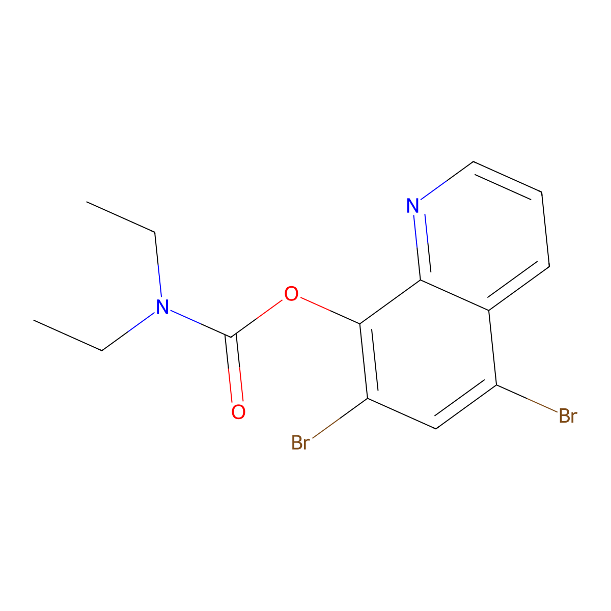 Diethyl-carbamic acid 5,7-dibromo-quinolin-8-yl ester molecular structure, CAS 21607-97-6