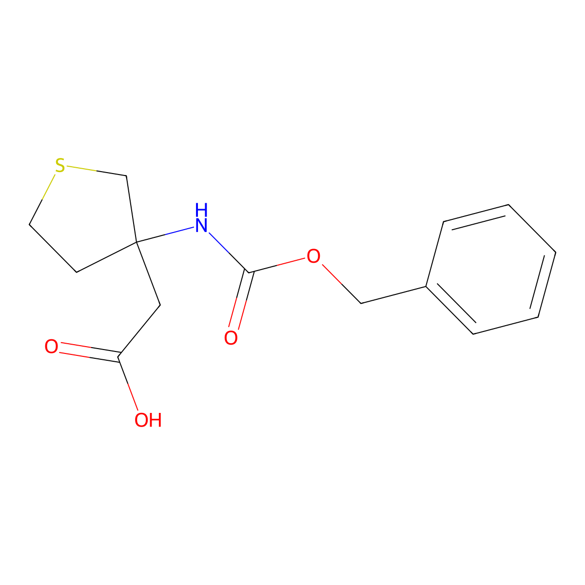 2-(3-{[(Benzyloxy)carbonyl]amino}thiolan-3-yl)acetic acid molecular structure, CAS 2160733-12-8