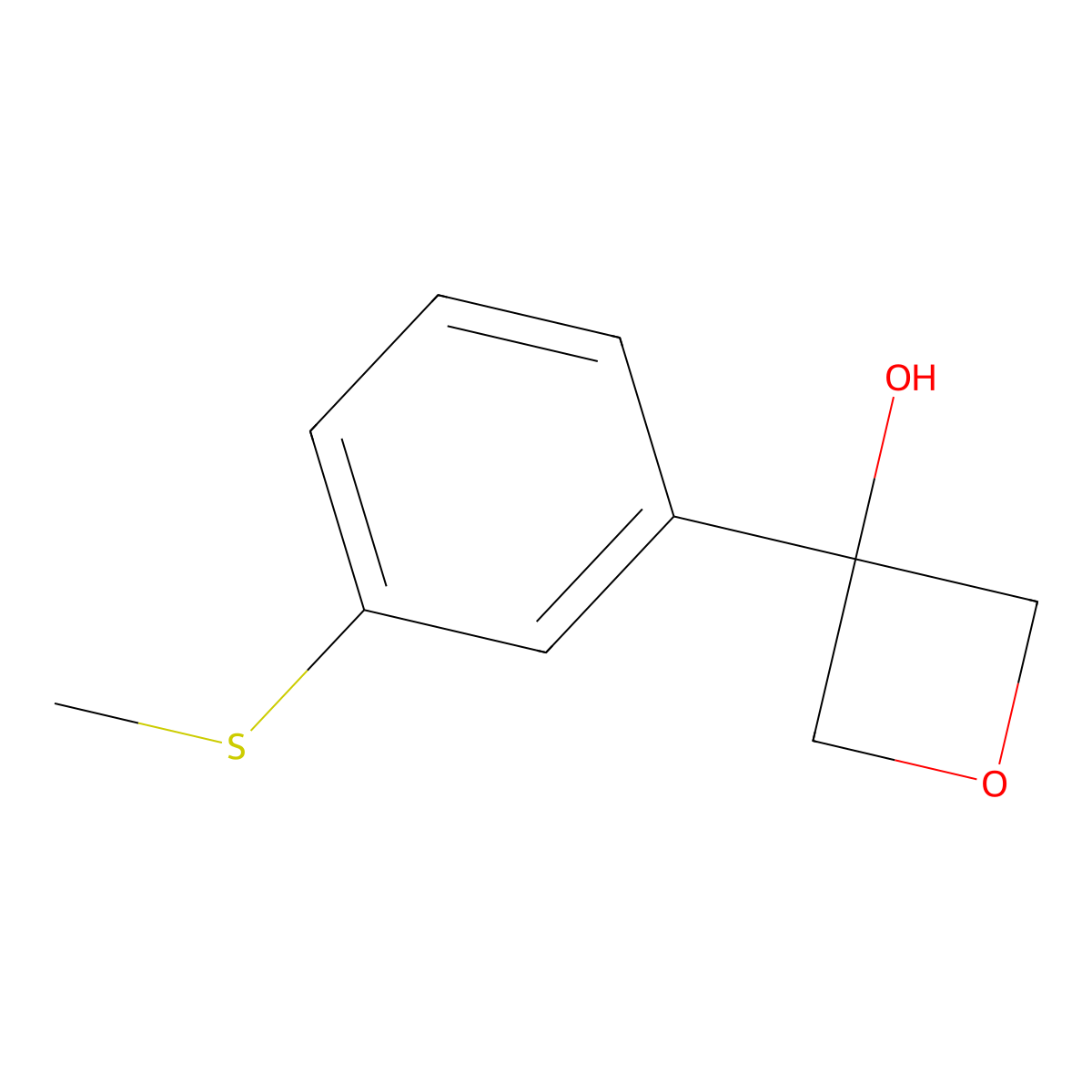 3-[3-(Methylthio)phenyl]-3-oxetanol molecular structure, CAS 2160762-56-9