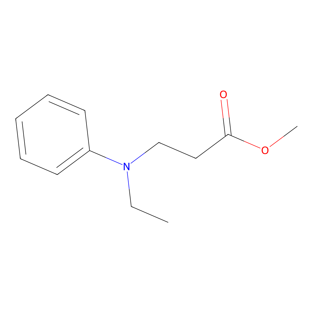 beta-Alanine, N-ethyl-N-phenyl-, methyl ester molecular structure, CAS 21608-06-0