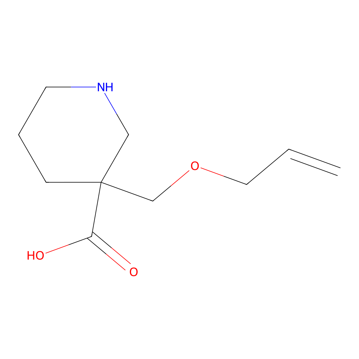 3-[(Prop-2-en-1-yloxy)methyl]piperidine-3-carboxylic acid molecular structure, CAS 2160800-51-9