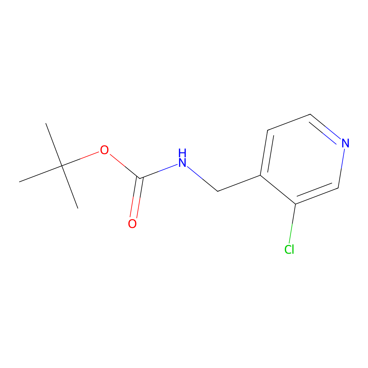 tert-Butyl ((3-chloropyridin-4-yl)methyl)carbamate molecular structure, CAS 2160817-13-8