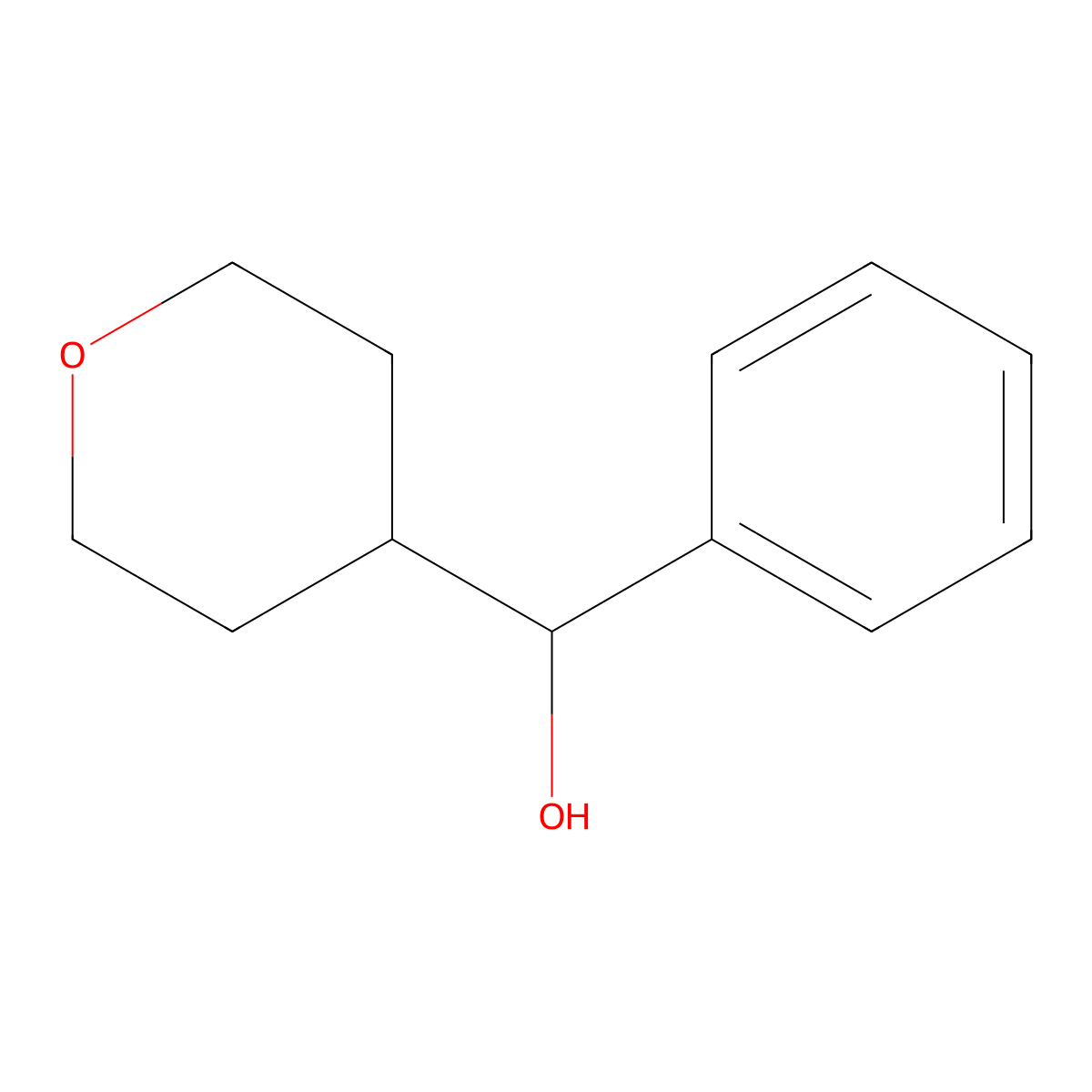 phenyl(tetrahydro-2H-pyran-4-yl)Methanol molecular structure, CAS 216087-92-2