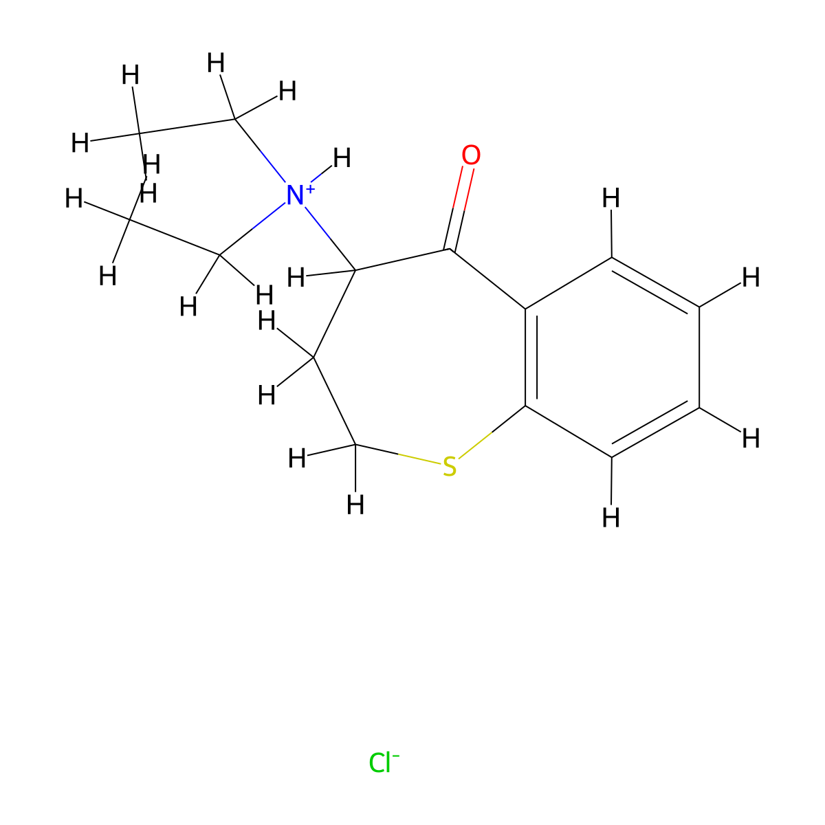 4-(Diethylamino)-3,4-dihydro-1-benzothiepin-5(2H)-one--hydrogen chloride (1/1) molecular structure, CAS 21609-68-7