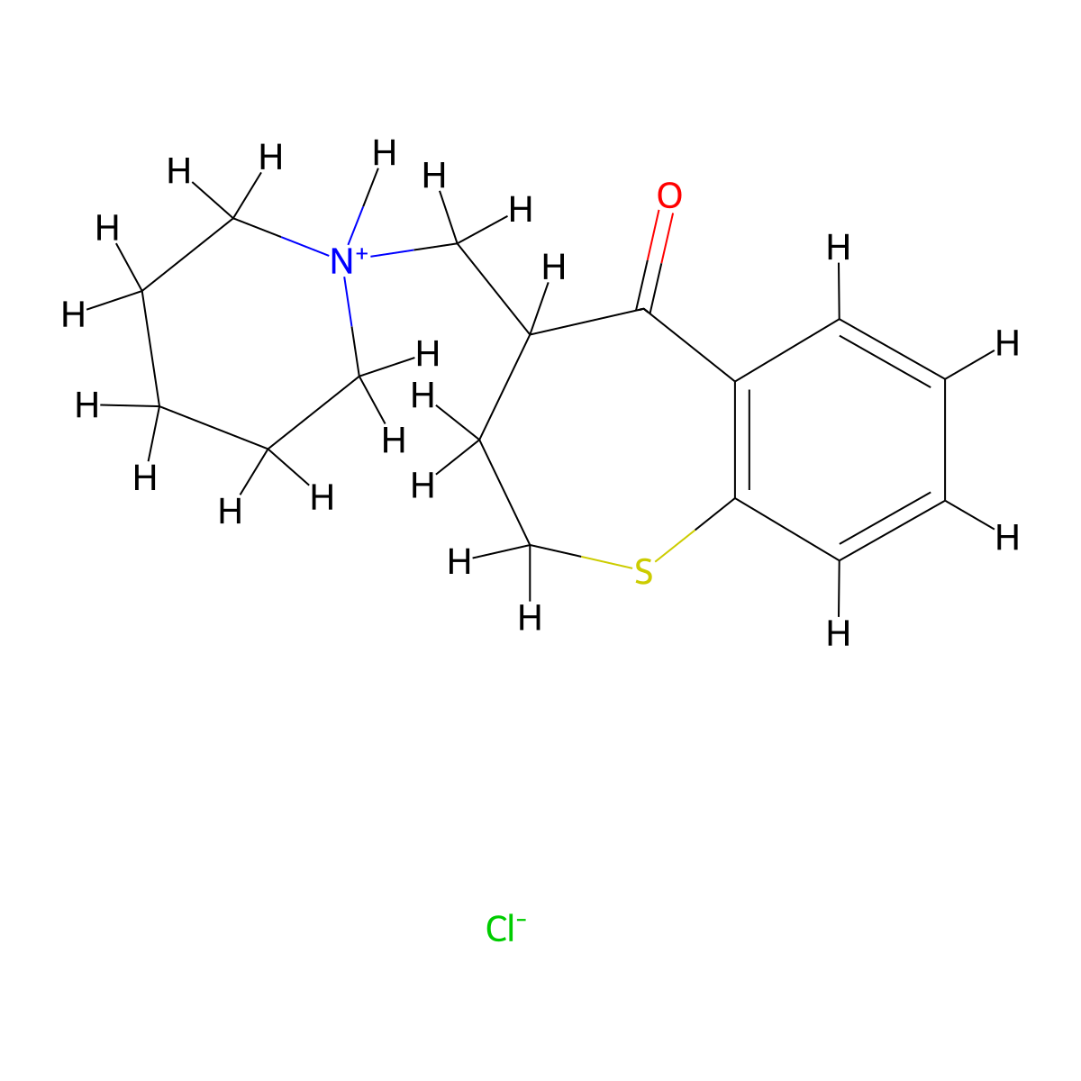 1-Benzothiepin-5(2H)-one, 3,4-dihydro-4-(piperidinomethyl)-, hydrochloride molecular structure, CAS 21609-71-2