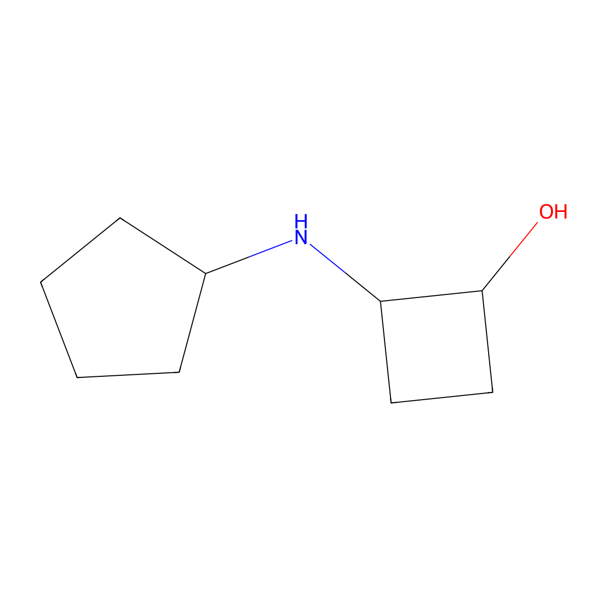2-(Cyclopentylamino)cyclobutan-1-ol molecular structure, CAS 2160921-96-8
