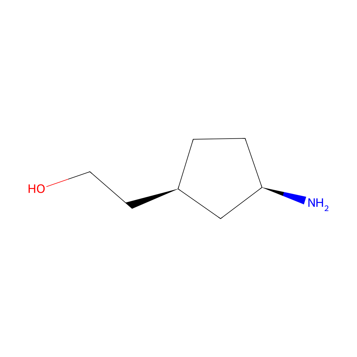 rac-2-[(1R,3S)-3-aminocyclopentyl]ethan-1-ol molecular structure, CAS 2160958-80-3