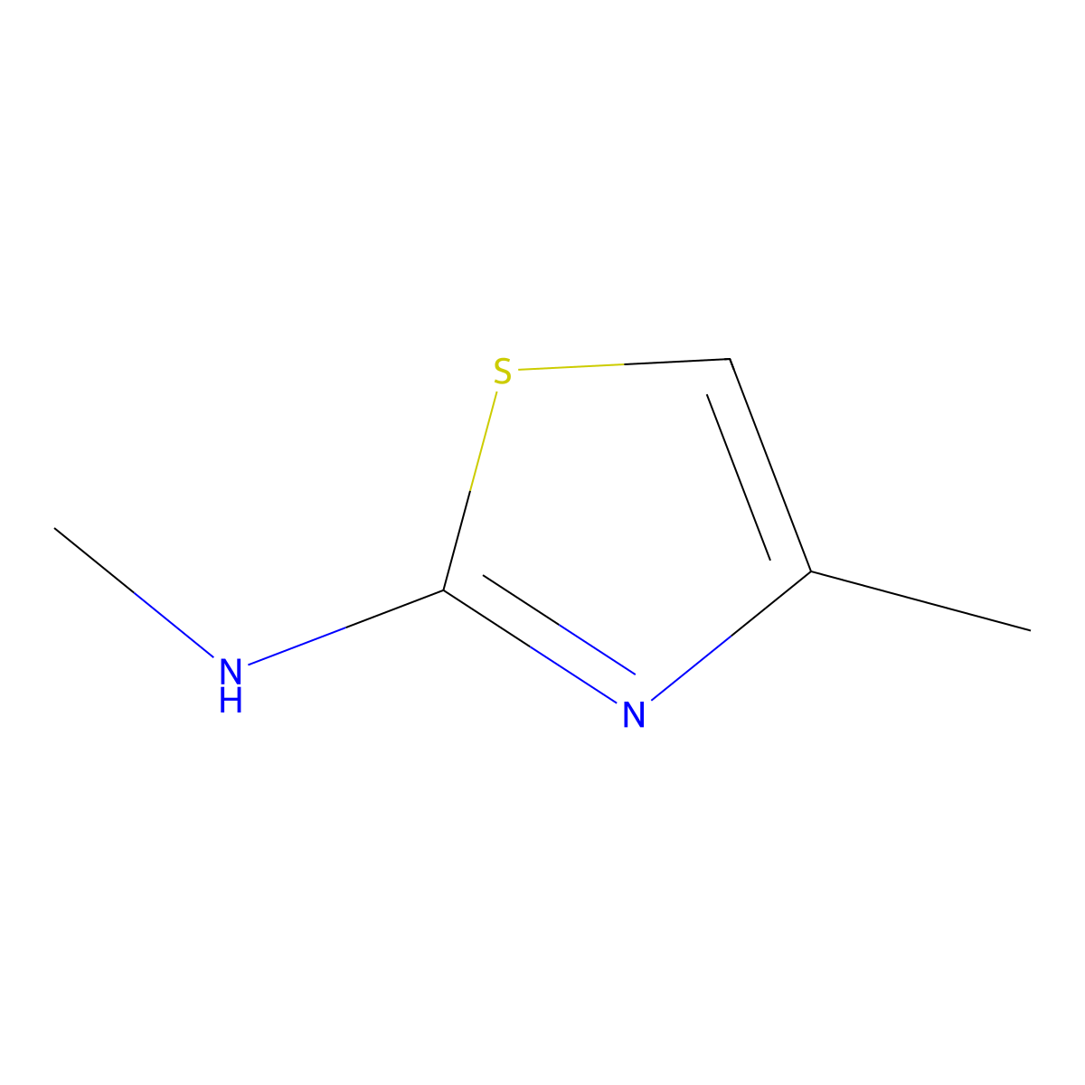 N,4-dimethyl-1,3-thiazol-2-amine molecular structure, CAS 2161-68-4