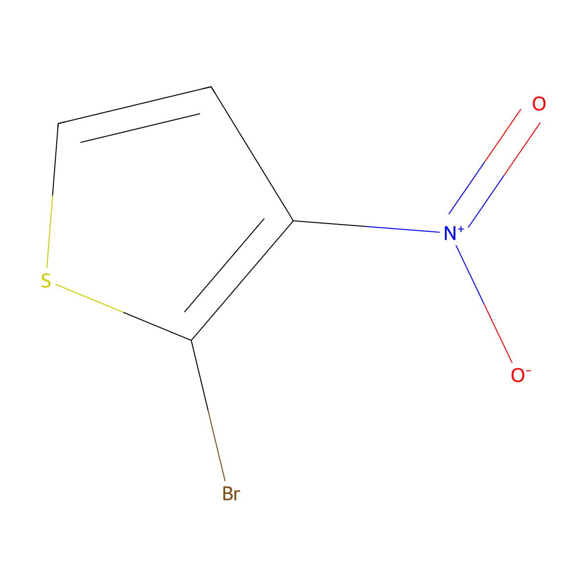 2-Bromo-3-nitrothiophene molecular structure, CAS 2161-96-8
