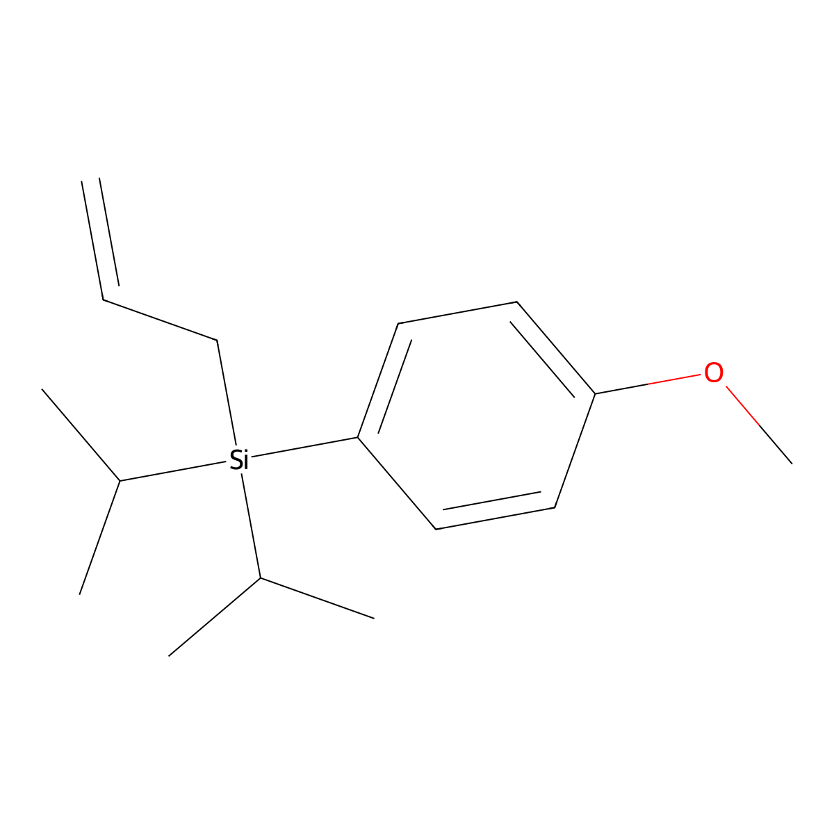 Allyl(diisopropyl)(4-methoxyphenyl)silane molecular structure, CAS 216107-40-3