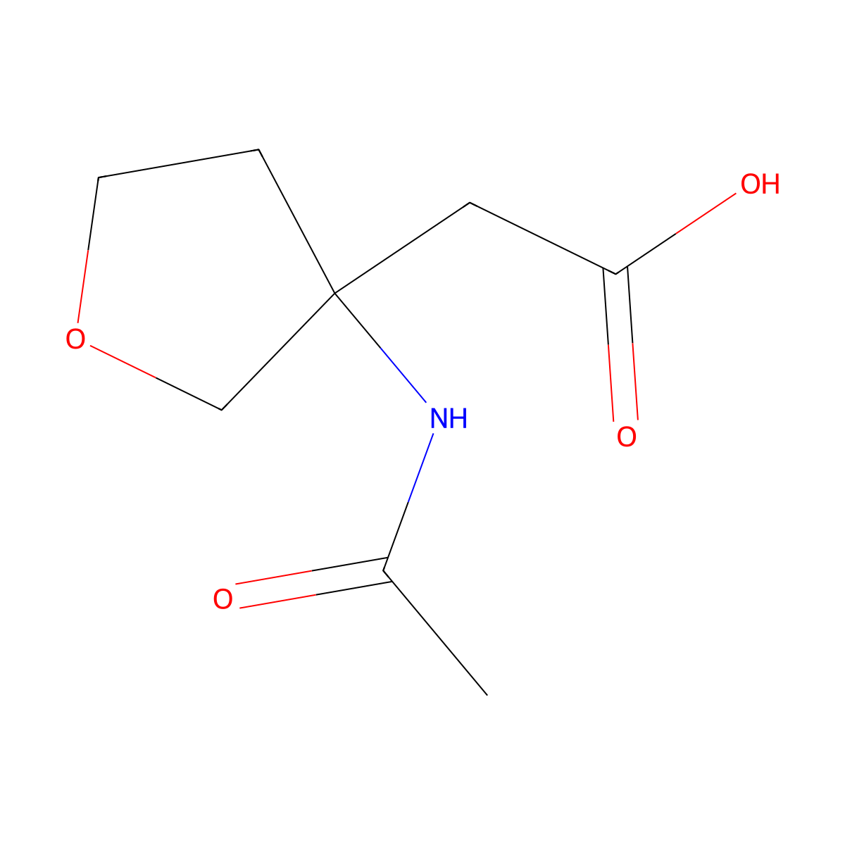 2-(3-Acetamidooxolan-3-yl)acetic acid molecular structure, CAS 2161073-22-7