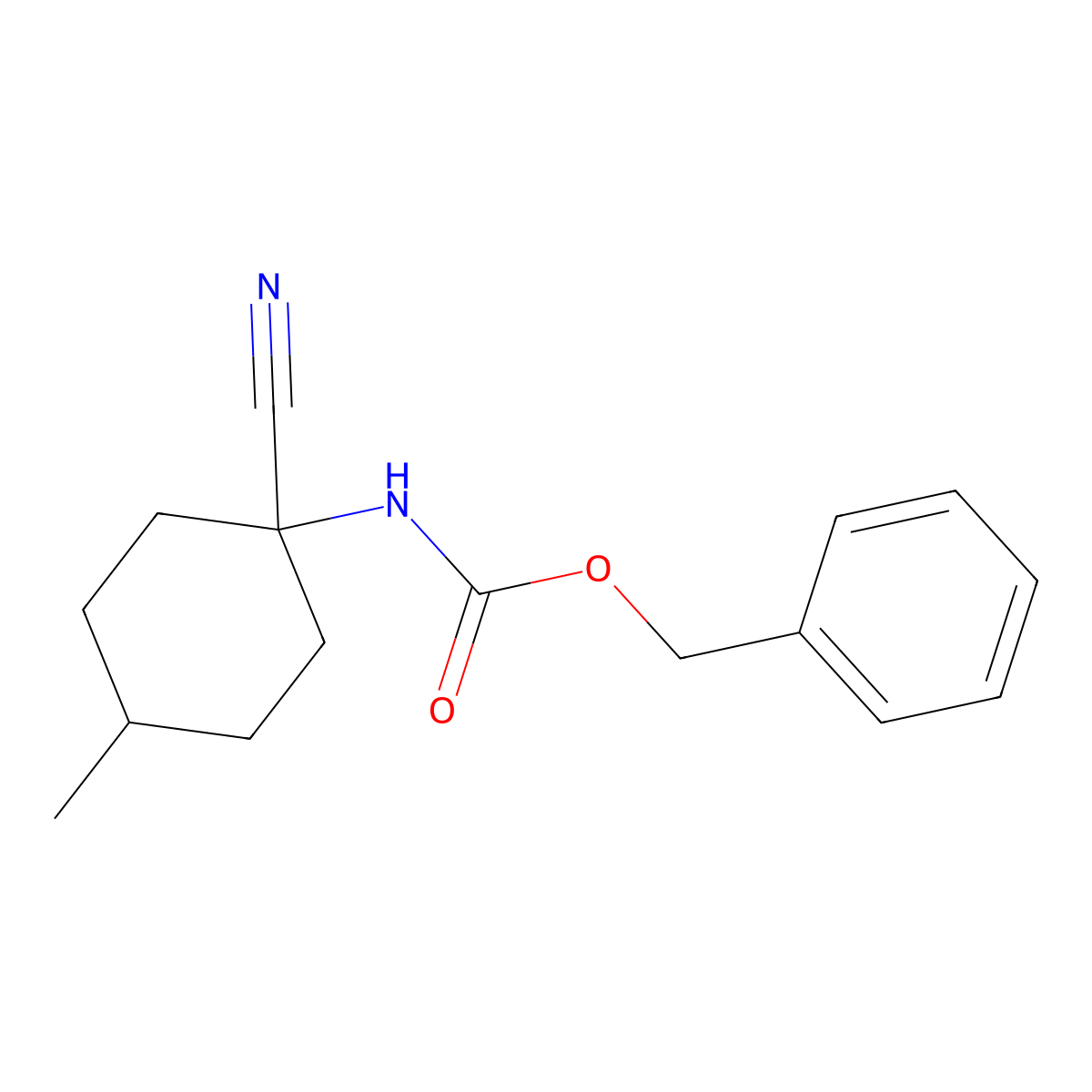 benzyl N-(1-cyano-4-methylcyclohexyl)carbamate molecular structure, CAS 2161082-63-7