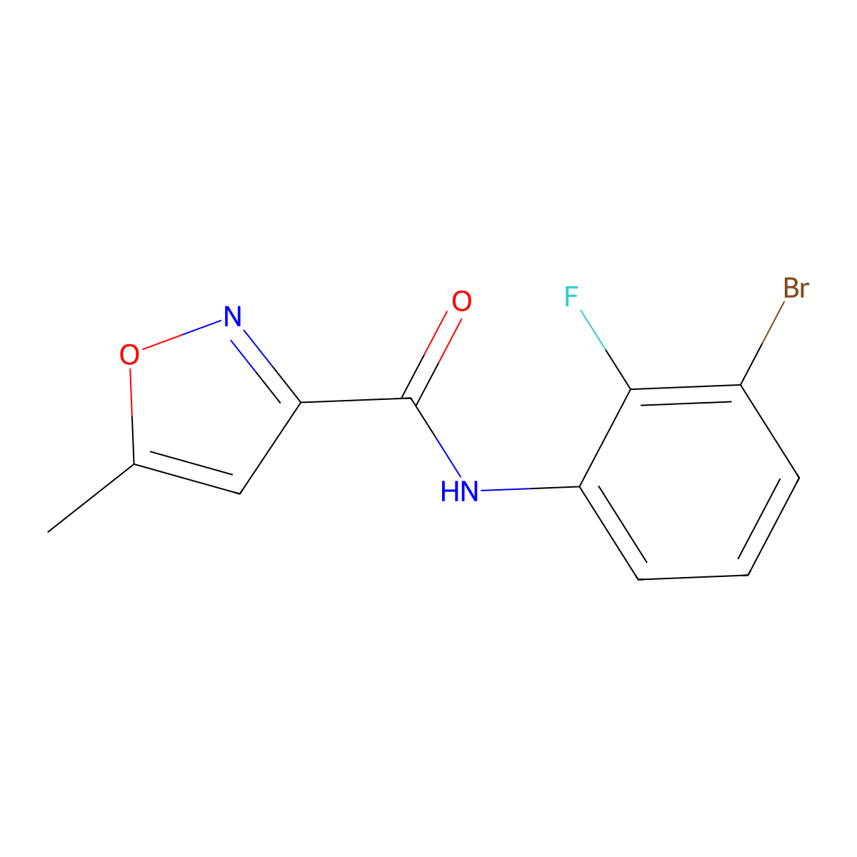 N-(3-bromo-2-fluorophenyl)-5-methyl-1,2-oxazole-3-carboxamide molecular structure, CAS 2161109-36-8
