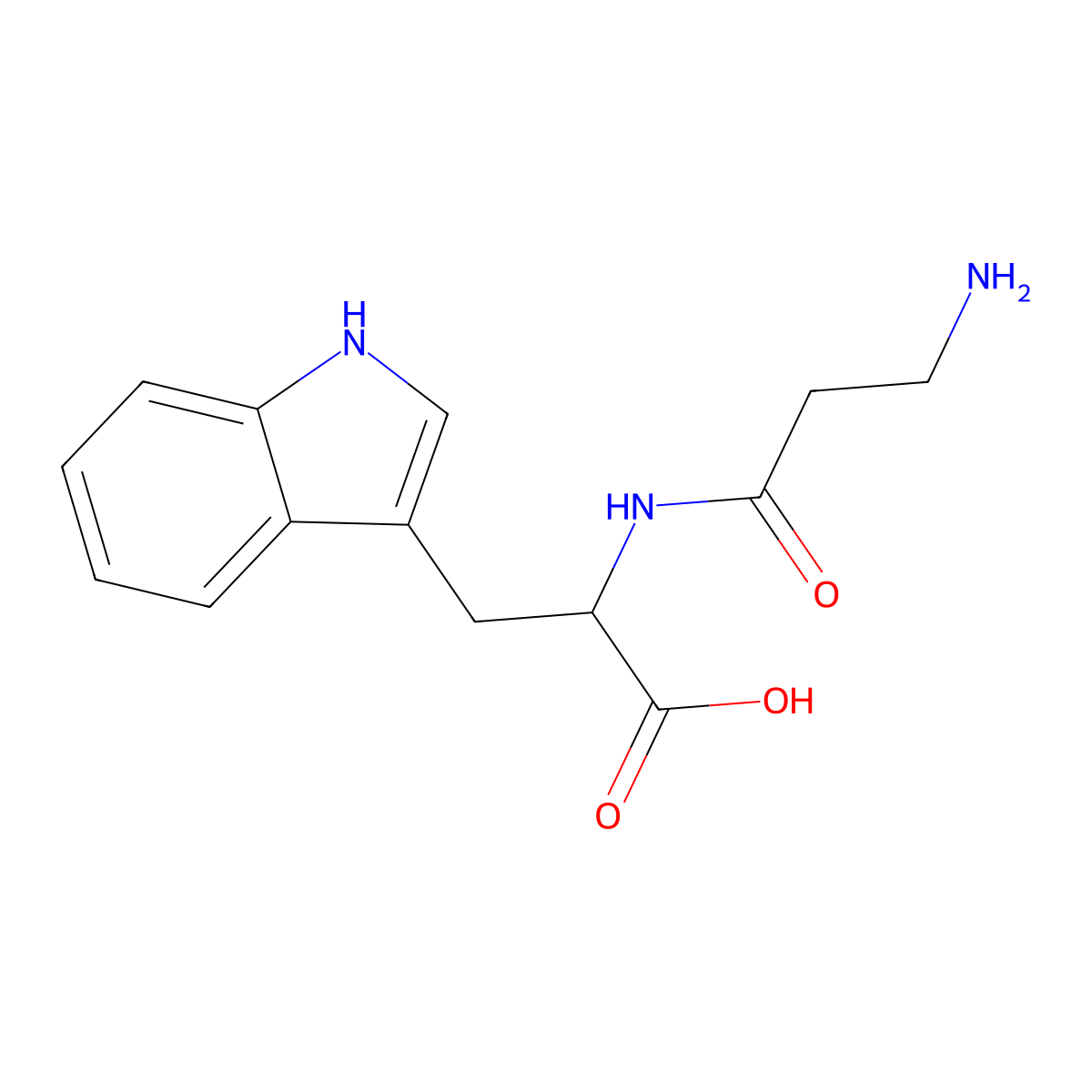 (2S)-2-(3-aminopropanoylamino)-3-(1H-indol-3-yl)propanoic Acid molecular structure, CAS 21612-37-3