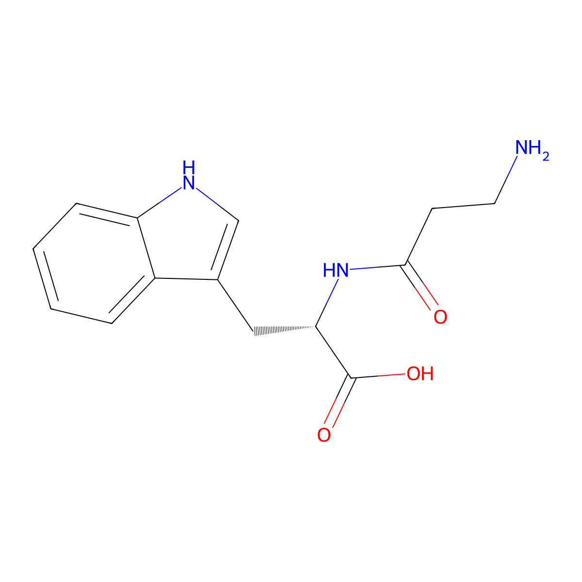 (2S)-2-(3-aminopropanoylamino)-3-(1H-indol-3-yl)propanoic Acid molecular structure, CAS 21612-37-3