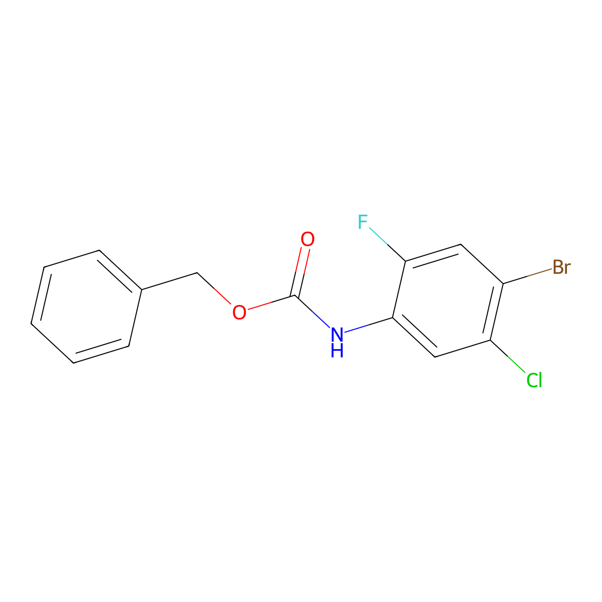 benzyl N-(4-bromo-5-chloro-2-fluorophenyl)carbamate molecular structure, CAS 2161250-38-8