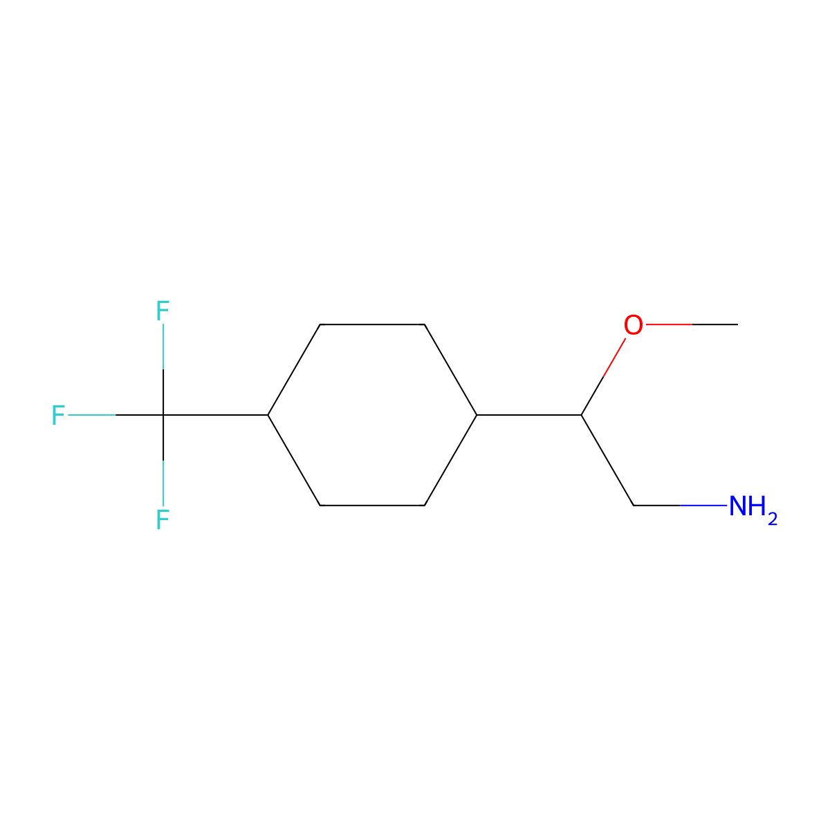 2-Methoxy-2-[4-(trifluoromethyl)cyclohexyl]ethan-1-amine molecular structure, CAS 2161265-65-0