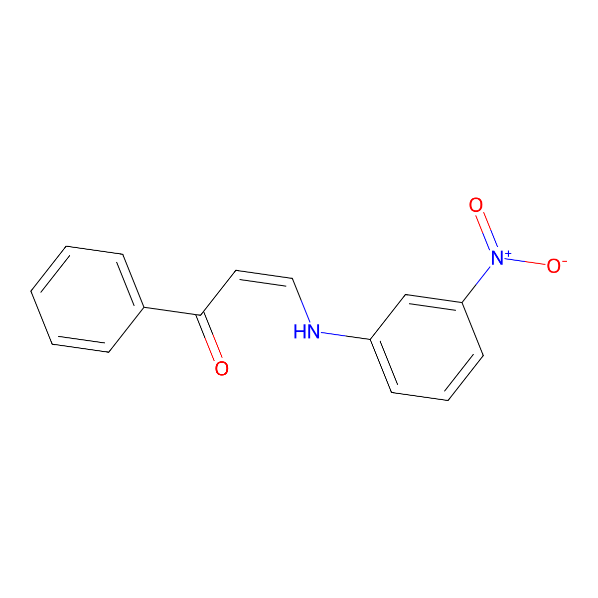 (Z)-3-(3-nitroanilino)-1-phenylprop-2-en-1-one molecular structure, CAS 2161305-12-8