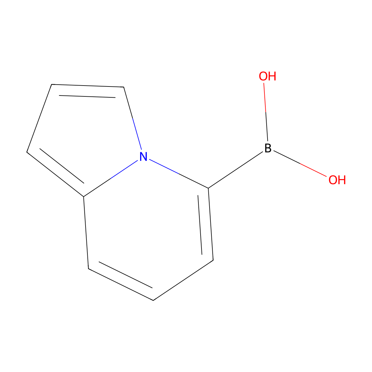 Indolizin-5-ylboronic acid molecular structure, CAS 2161345-20-4