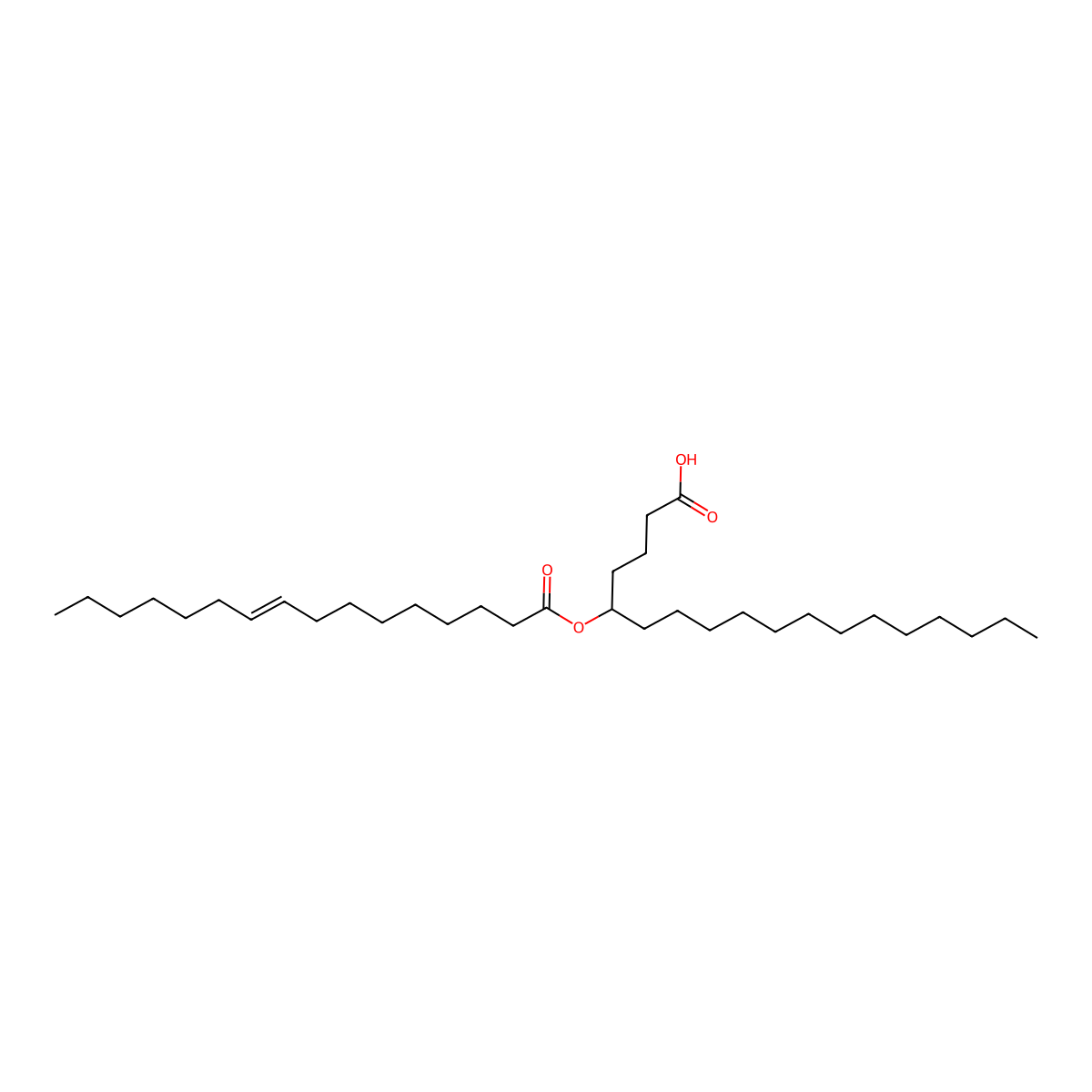 5-Hexadec-9-enoyloxyoctadecanoic acid molecular structure, CAS 2161370-68-7