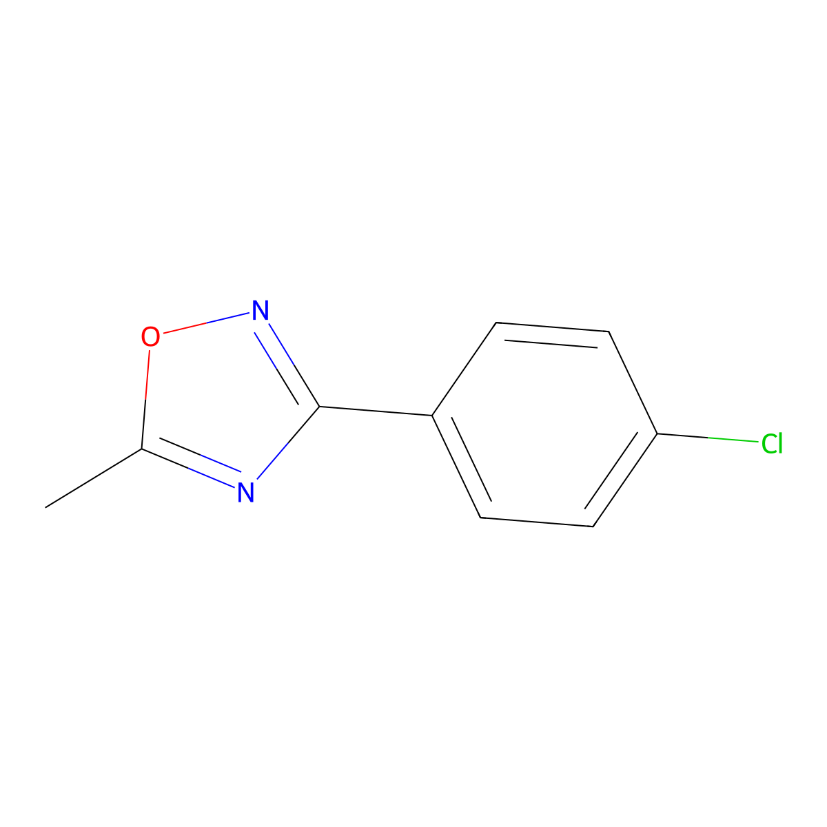 3-(4-Chlorophenyl)-5-methyl-1,2,4-oxadiazole molecular structure, CAS 21614-47-1