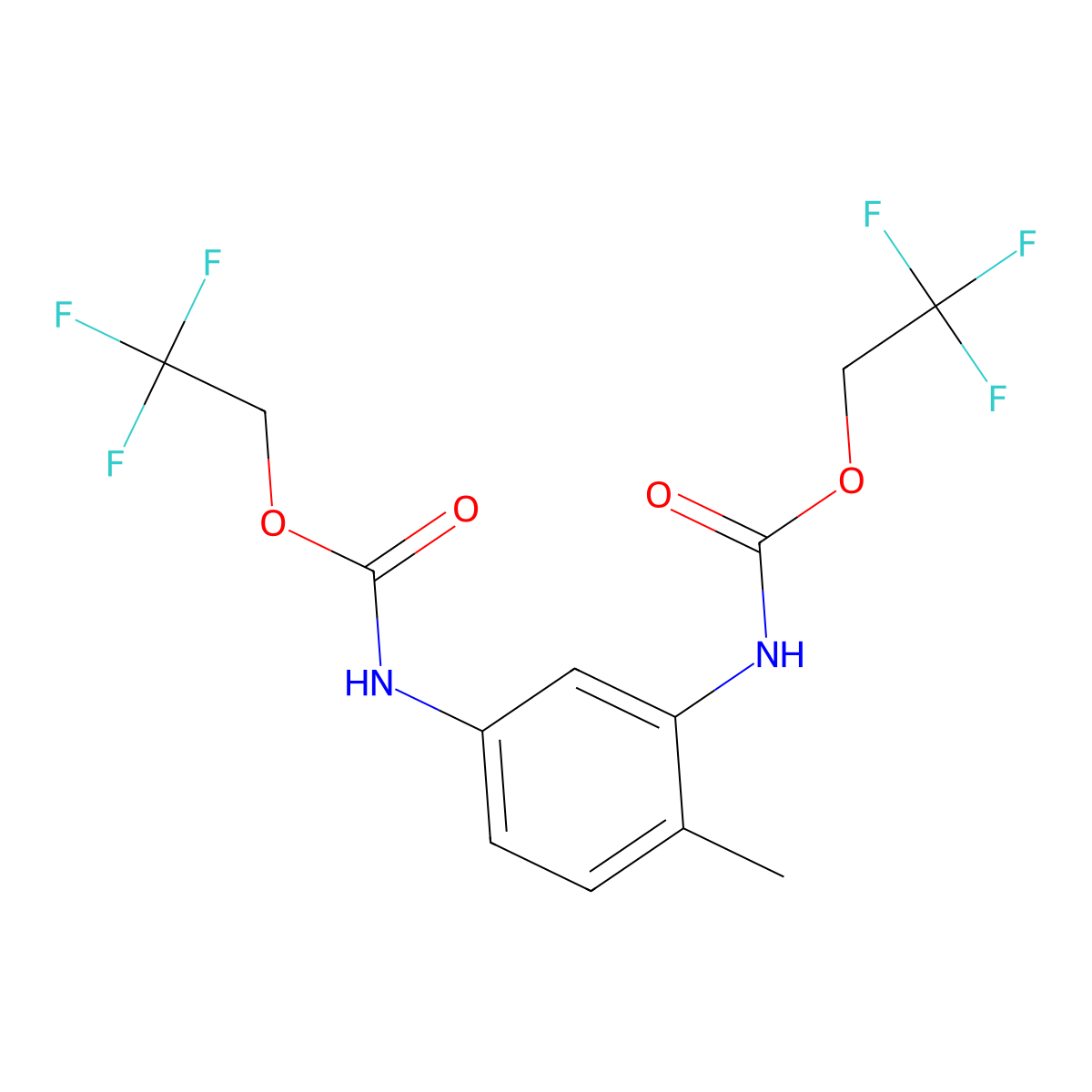 2,2,2-trifluoroethyl N-(4-methyl-3-{[(2,2,2-trifluoroethoxy)carbonyl]amino}phenyl)carbamate molecular structure, CAS 216142-84-6