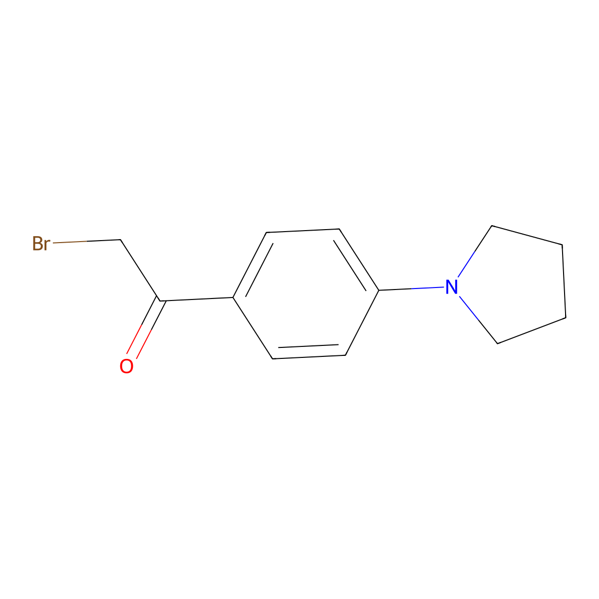 4-(Pyrrolidin-1-yl)phenacyl bromide molecular structure, CAS 216144-18-2