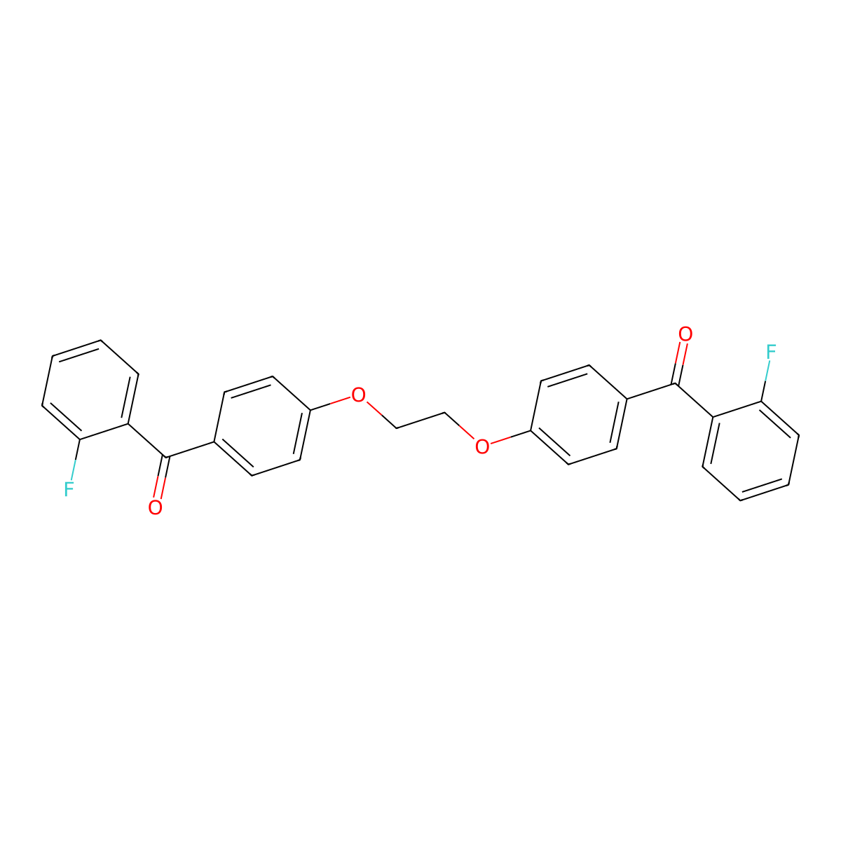 2-Fluorophenyl 4-(2-{4-[(2-fluorophenyl)carbonyl]phenoxy}ethoxy)phenyl ketone molecular structure, CAS 216144-24-0