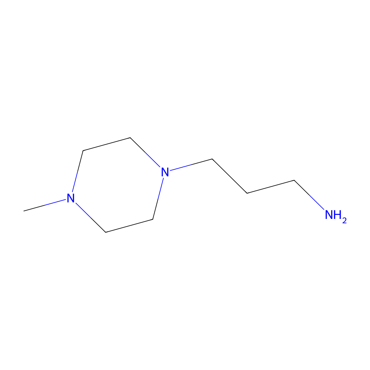 1-(3-Aminopropyl)-4-methylpiperazine molecular structure, CAS 216144-65-9