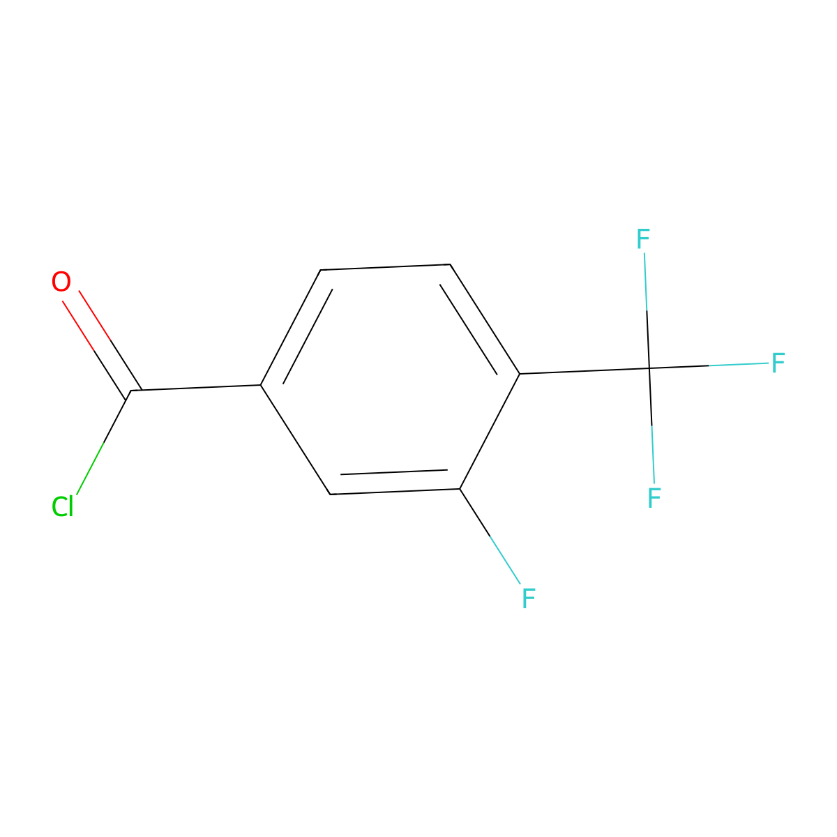 3-Fluoro-4-(trifluoromethyl)benzoyl chloride molecular structure, CAS 216144-68-2