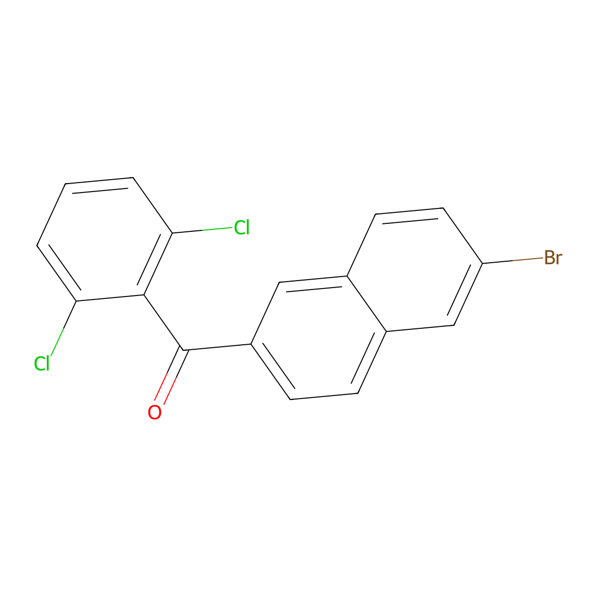 (6-Bromonaphthalen-2-yl)-(2,6-dichlorophenyl)methanone molecular structure, CAS 216144-77-3
