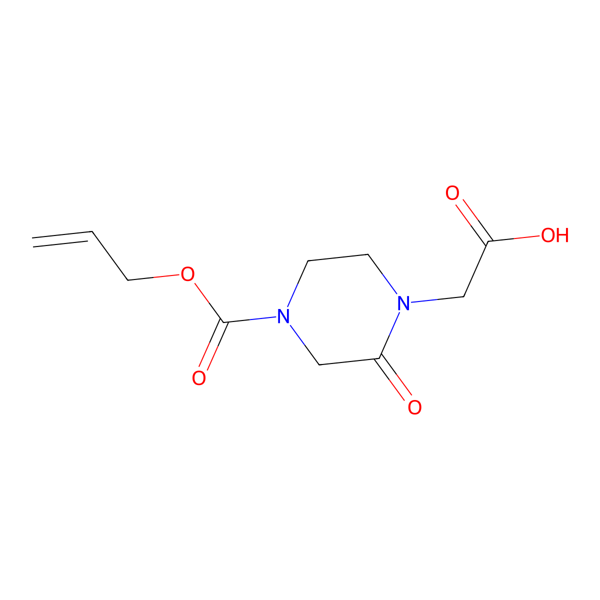 2-{2-Oxo-4-[(prop-2-en-1-yloxy)carbonyl]piperazin-1-yl}acetic acid molecular structure, CAS 2161443-75-8
