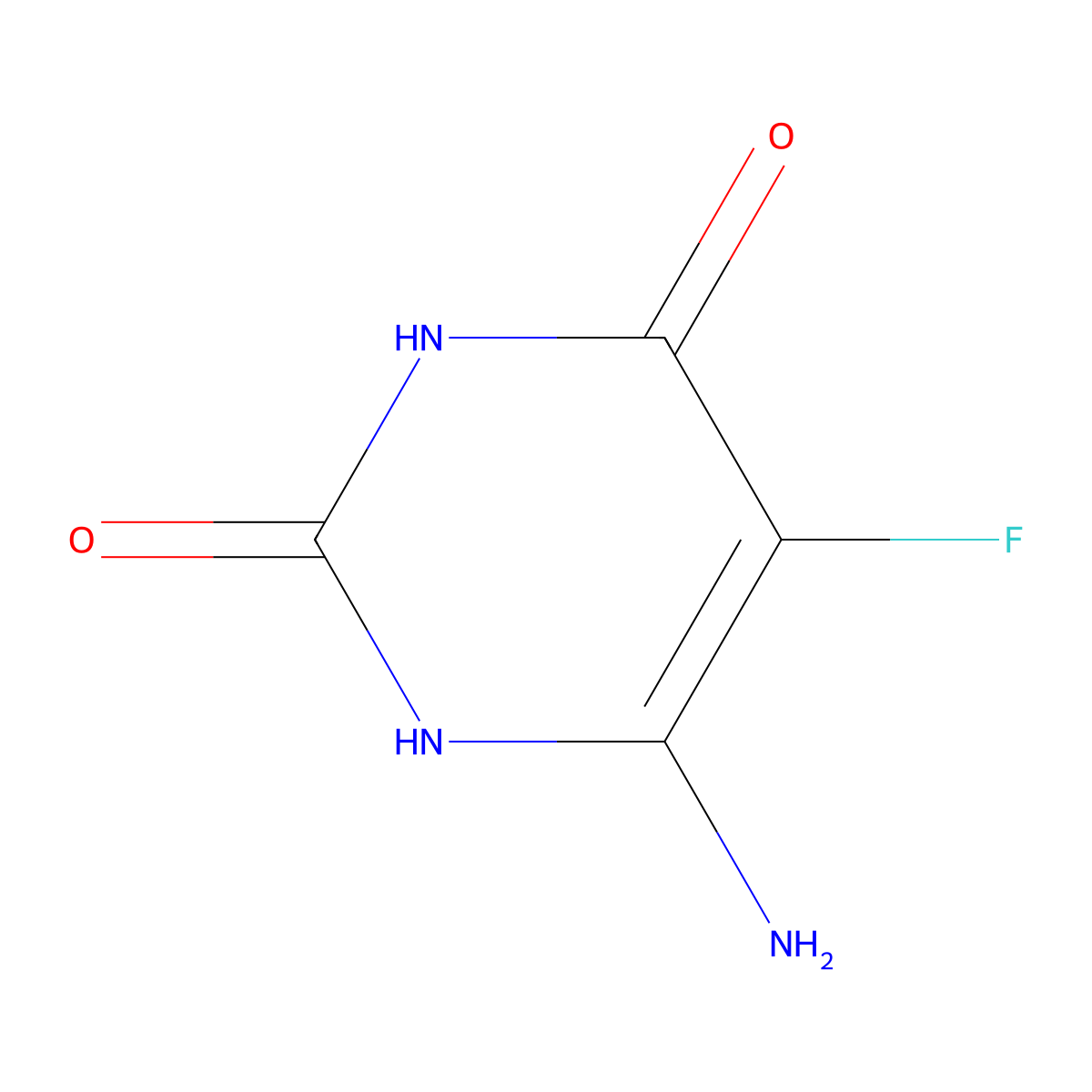 2,4(1H,3H)-Pyrimidinedione, 6-amino-5-fluoro-(9CI) molecular structure, CAS 21615-11-2