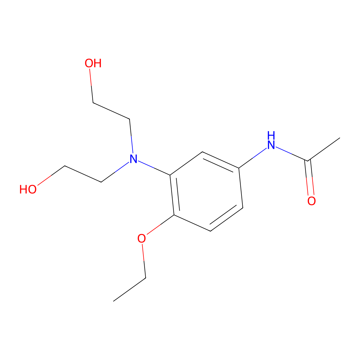 Acetamide, N-[3-[bis(2-hydroxyethyl)amino]-4-ethoxyphenyl]- molecular structure, CAS 21615-29-2