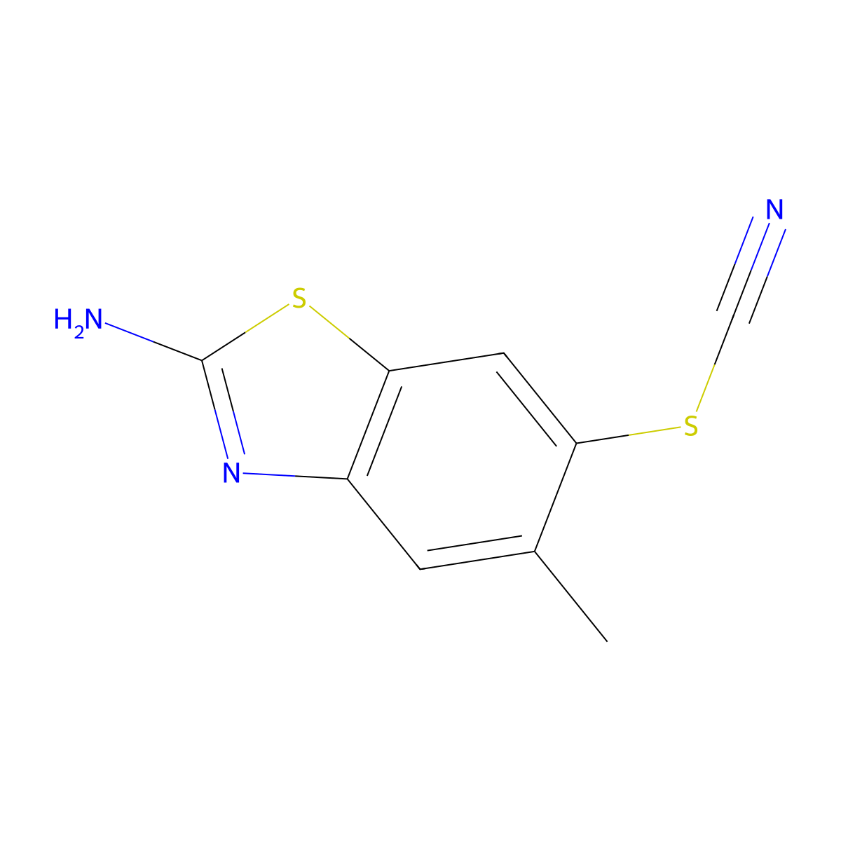 5-Methyl-6-thiocyanatobenzo[d]thiazol-2-amine molecular structure, CAS 21615-35-0