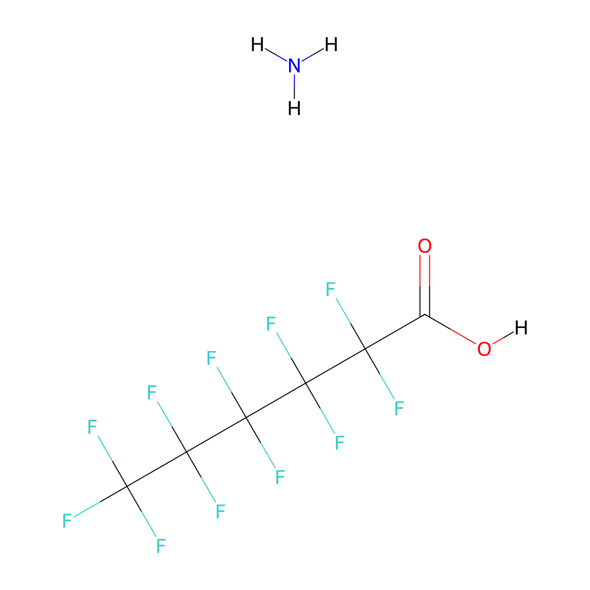 Ammonium undecafluorohexanoate molecular structure, CAS 21615-47-4