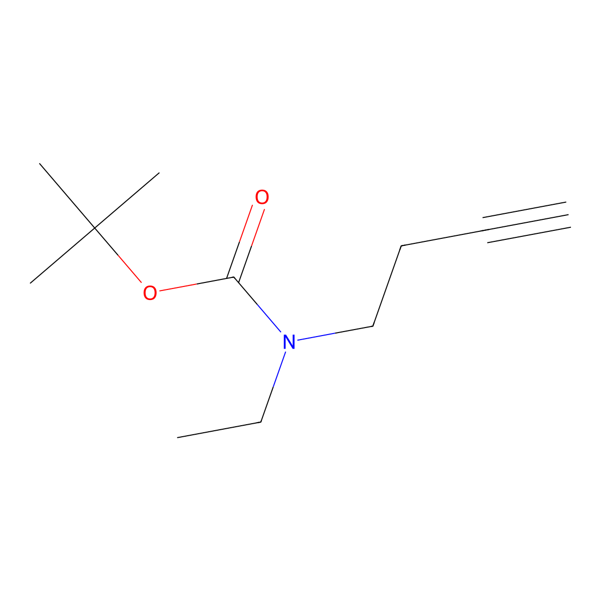tert-butyl N-(but-3-yn-1-yl)-N-ethylcarbamate molecular structure, CAS 2161538-54-9