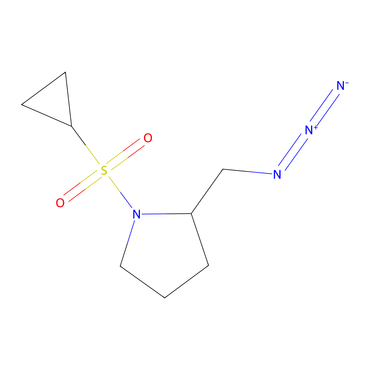 2-(Azidomethyl)-1-(cyclopropanesulfonyl)pyrrolidine molecular structure, CAS 2161542-37-4