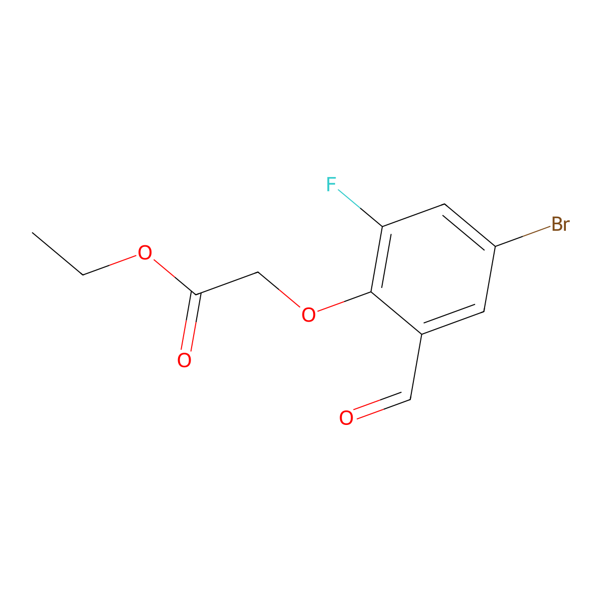 Ethyl 2-(4-bromo-2-fluoro-6-formylphenoxy)acetate molecular structure, CAS 2161554-52-3