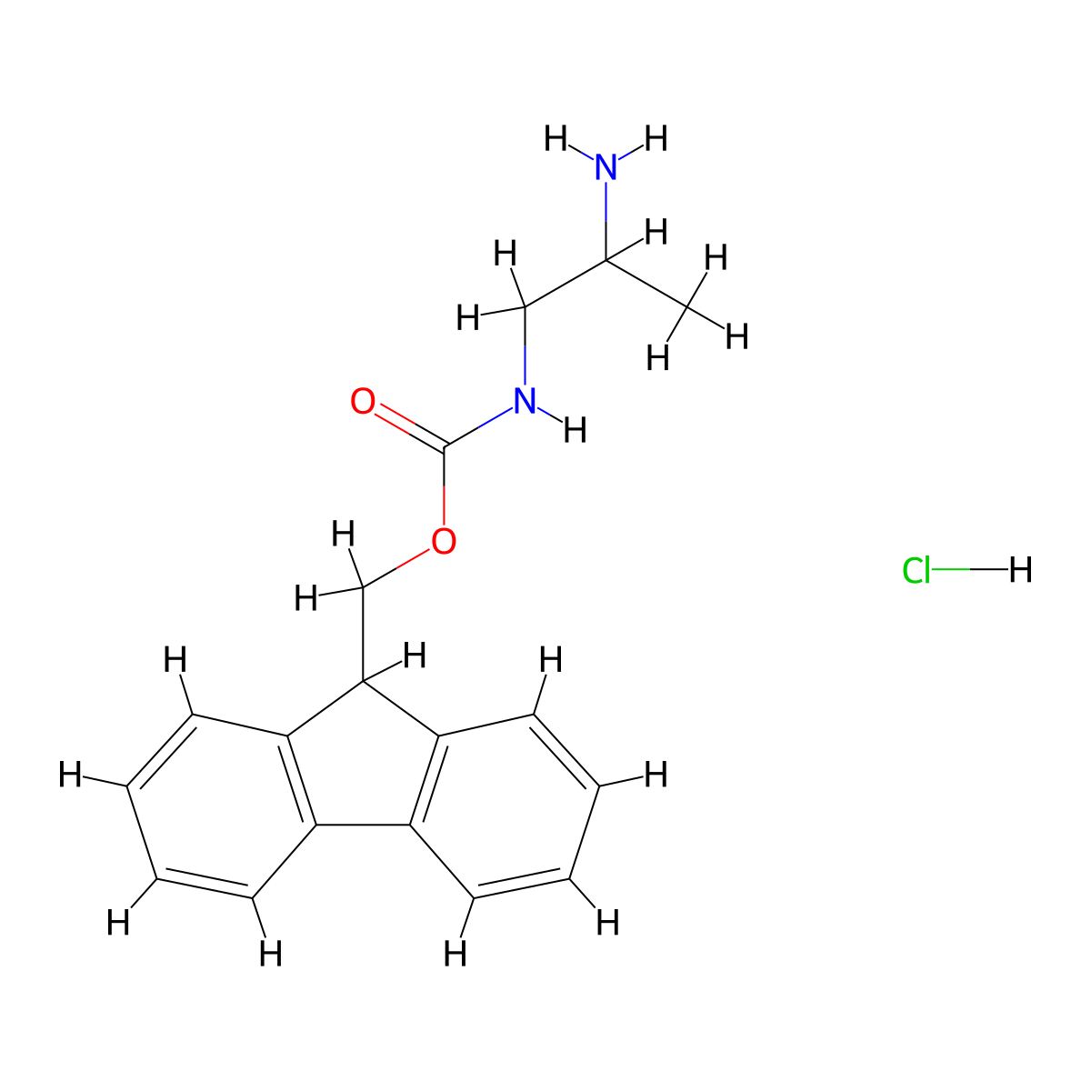 1-N-Fmoc-propane-1,2-diamine HCl molecular structure, CAS 2161565-06-4