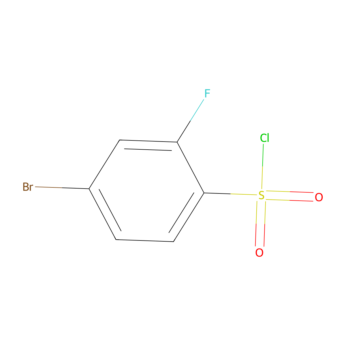 4-Bromo-2-fluorobenzene-1-sulfonyl chloride molecular structure, CAS 216159-03-4