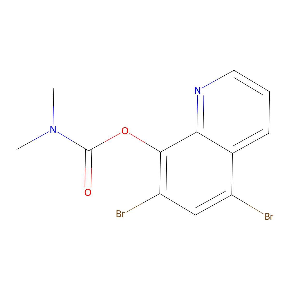 Dimethyl-carbamic acid 5,7-dibromo-quinolin-8-yl ester molecular structure, CAS 21616-90-0