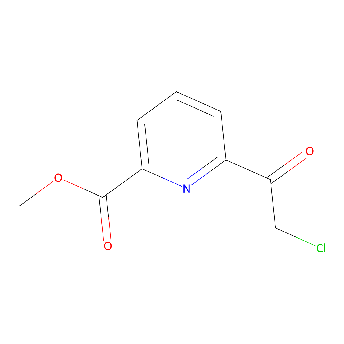 2-Pyridinecarboxylic acid, 6-(chloroacetyl)-, methyl ester molecular structure, CAS 216160-41-7
