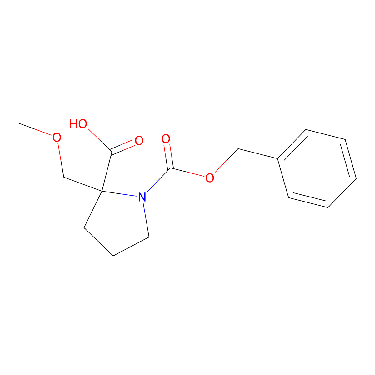 1-[(Benzyloxy)carbonyl]-2-(methoxymethyl)pyrrolidine-2-carboxylic acid molecular structure, CAS 2161645-93-6