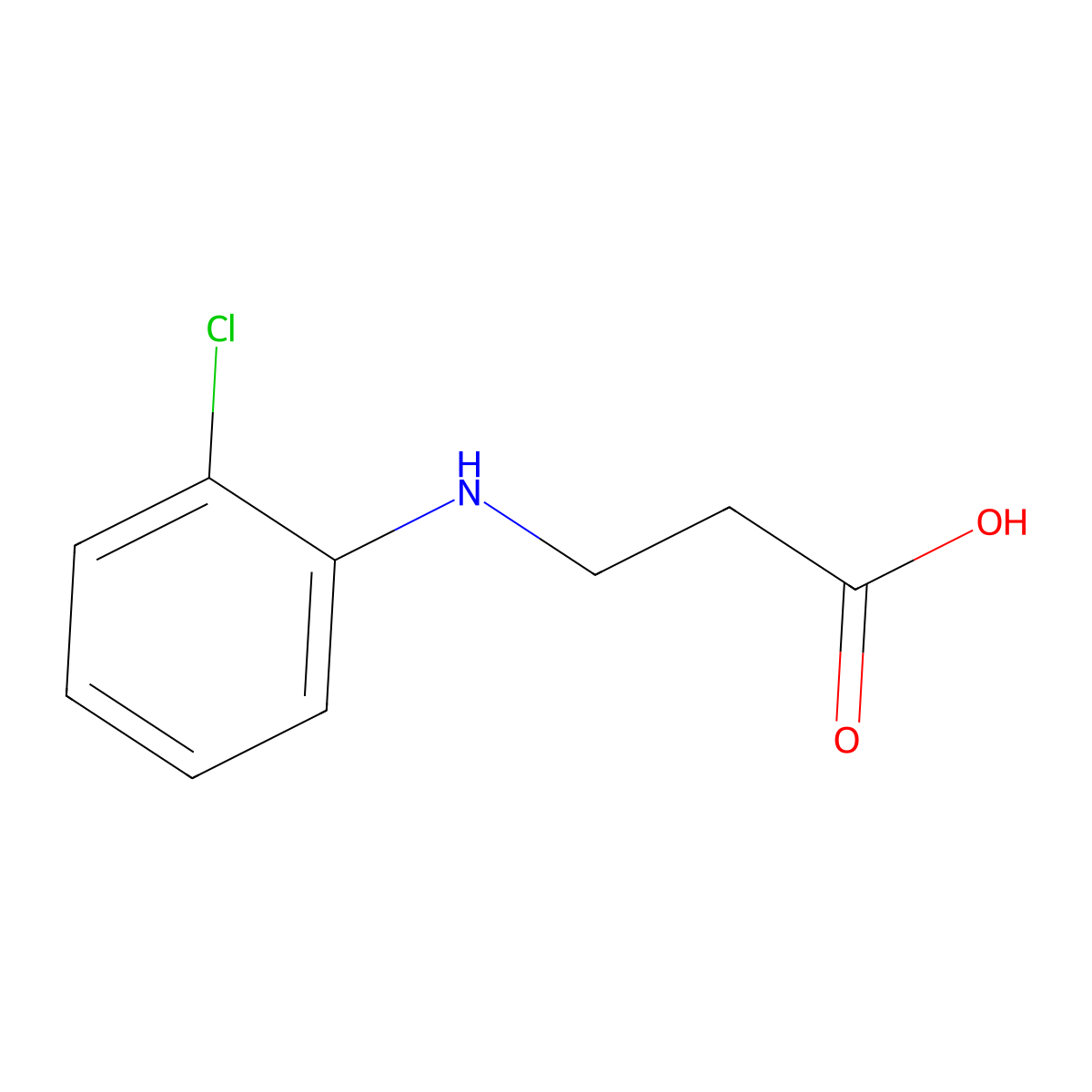 3-(2-Chloroanilino)propanoic acid molecular structure, CAS 21617-10-7