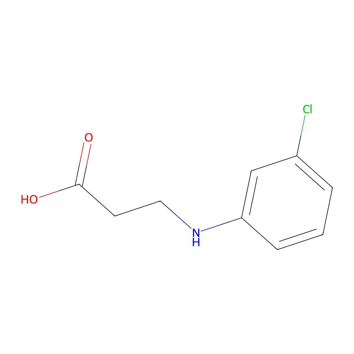 3-((3-Chlorophenyl)amino)propanoic acid molecular structure, CAS 21617-14-1