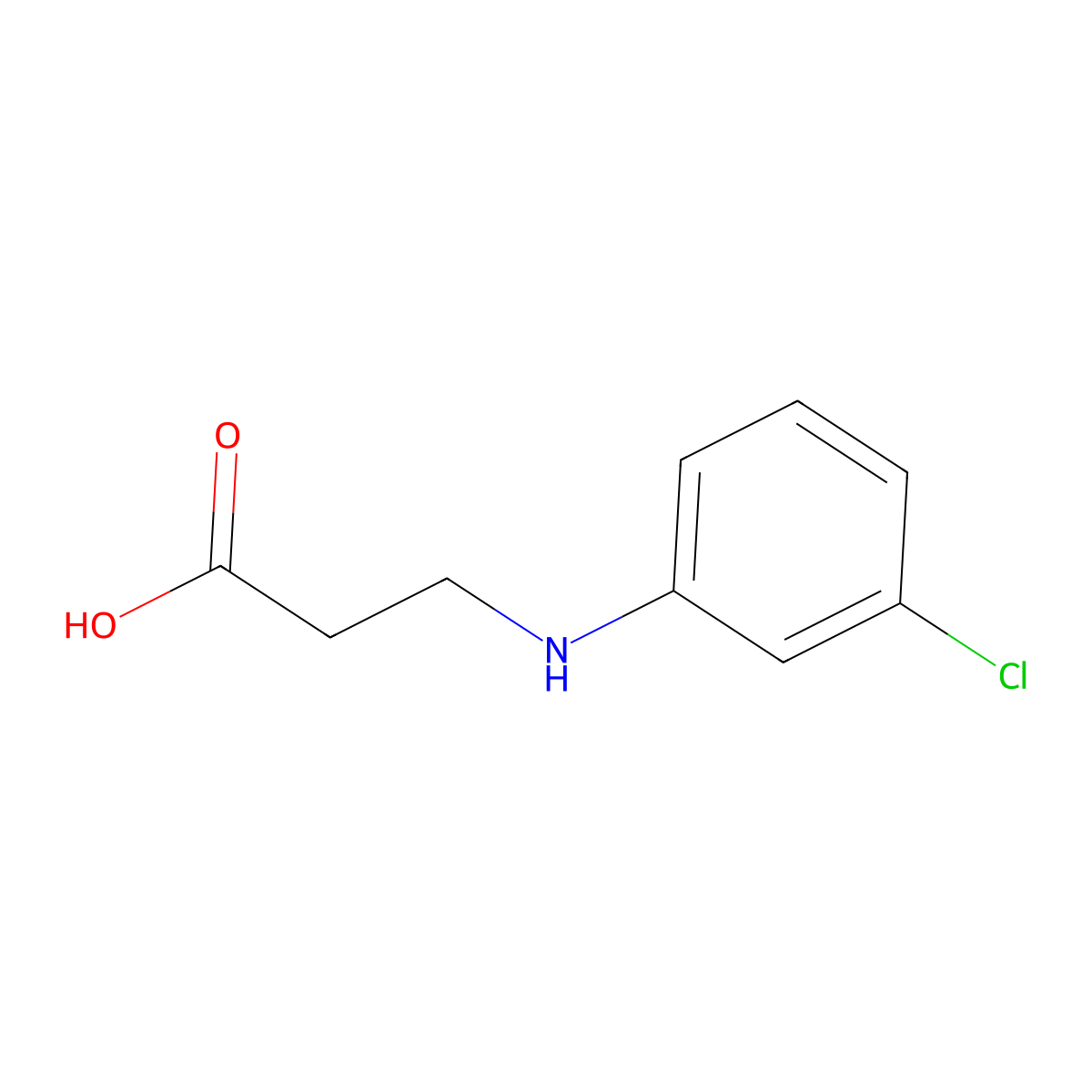 3-((3-Chlorophenyl)amino)propanoic acid molecular structure, CAS 21617-14-1